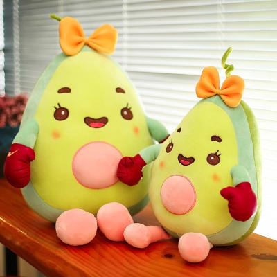 China Home Decoration Wholesale 30cm Plush Toys Soft Stuffed Avocado Fruit Pillow Fist Boxing Avocado For Gift for sale