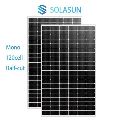 China Solasun 9BB Solar Panel 365W 370W 375W Mono 380 Watt PV Module For Half Cells 166mmx166mm PV PERC Solar Power Solar Panels for sale