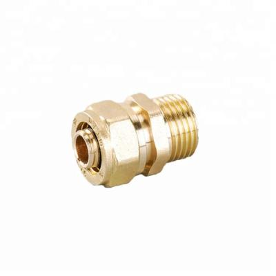 China Brass Customized Hot Male Brass Tube Compression Fitting Adapter For PEX-AL-PEX Pipe for sale