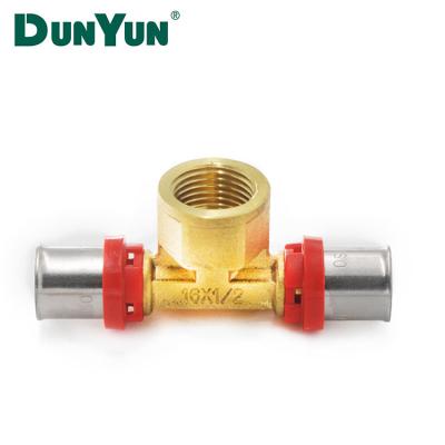 China Pex al pex pipe; brass multilayer pex pipe pipe fitting press tee 3 way tube connector for sale