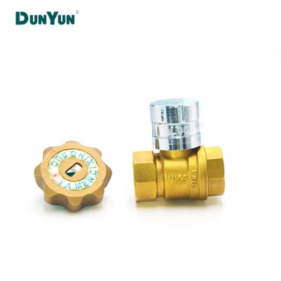 China General Sri Lanka Type Female Brass Magnetic Lockable Ball Valve With Key Lock for sale