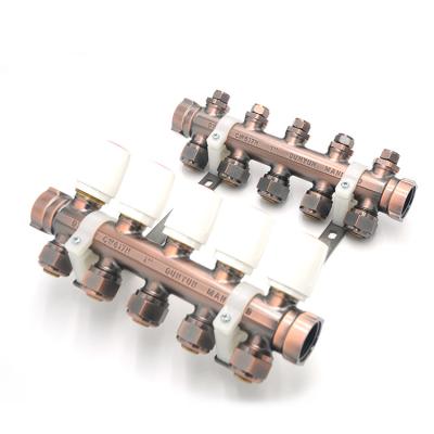 China Brass Brass Water Plumbing Manifolds For Underfloor Heating for sale