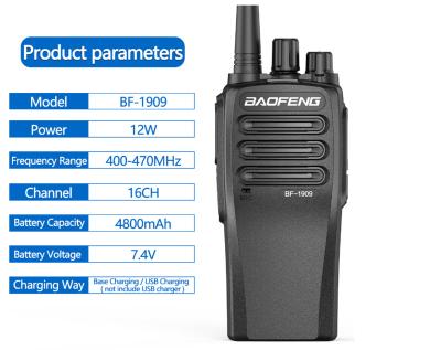 China Baofeng BF-1909 Support Two Way Radio Long Distance Communication Type-C Charging 1909 10W UHF 400-470mhz Long Range Walkie Talkie BF1909 Walkie Talkie for sale