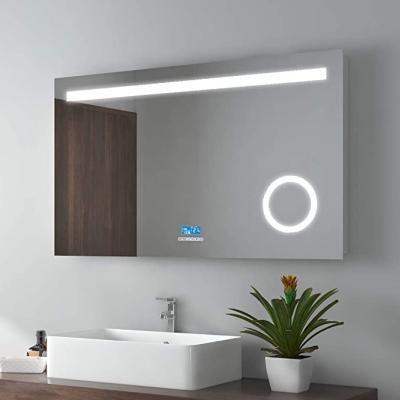 China Luxury Hotel Smart Magnifying Bathroom Mirror Touch Sensor Screen Makeup Bluetooth Mirror for sale