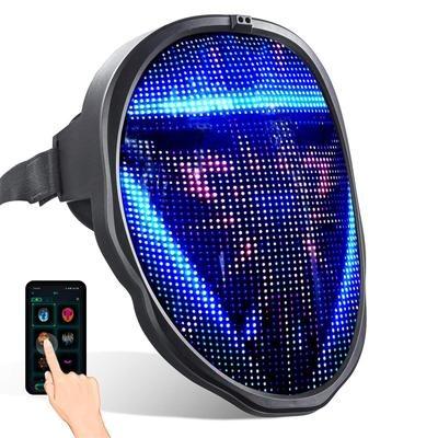 China ABS Usb Charge Led App Mask APP Control Face-Changing Party Halloween Led Gathering Mask Led Shiny APP Mask for sale