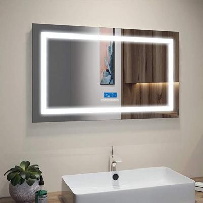 China Bluetooth Module Touch Screen Led Lighted Mirror Music Player Bluetooth Speaker Bath Magnifying Mirror With Dimmable Led Lighting for sale