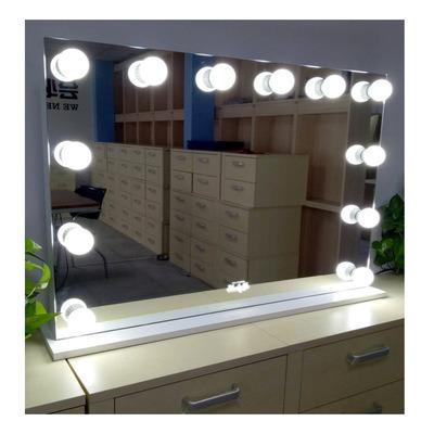 China Desktop Mirror Hollywood Style Led Makeup Dressing Table Mirror Table Light Bulbs Desk Mirror For Salon Station for sale