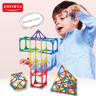 China Zhorya DIY Building Brick 110pcs Magnetic Tiles Building Block Colorful Educational 3D Magnet Building Block for sale