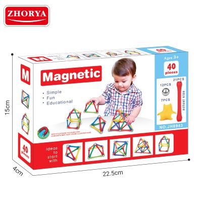 China Building Toy Zhorya 40pcs Children Building Block Toy Magic Magnetic Building Block For Child for sale