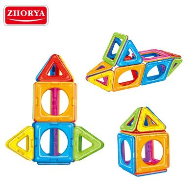 China Zhorya Stem Preschool Educational Toy DIY Brick 14pcs 3D Magnetic Building Block For Kids for sale