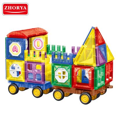 China DIY TOY Zhorya Kids Learning Educational Toys 3D Color Magnetic Building Blocks Set 72Pcs Magnet Blocks Toys for sale