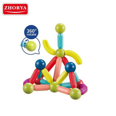 China Develop Hand to Eye Coordination Zhorya DIY STEM Learning Magnetic Sticks Building Blocks Toys Magnet Stick Blocks Set for sale