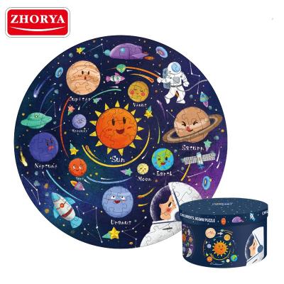 China Creative Cartoon Toy Zhorya DIY Planet Jigsaw Puzzle Round Shape Outer Space Paper Puzzle for sale