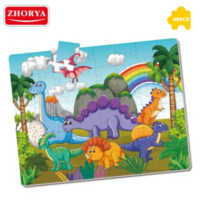 China DIY TOY Zhorya 48pcs Dinasour Puzzle Animal Educational Paper Toy for sale