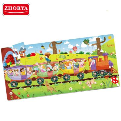 China ZHORYA 50PCS Parent-children Cartoon Roller Coaster Paper Interactive Educational Puzzle for sale