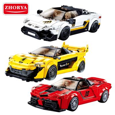 China Building Toy Zhorya Sluban Boys Assemble Building Blocks Super Sports Toy Sports Racing Car Model for sale