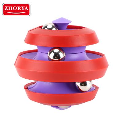 China Children Play Toys Top Spin Zhorya Moving Person Finger Spinner Toys 4 Bead Cube Orbit Ball Magic Cube for sale