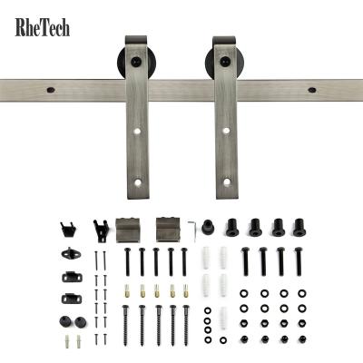 China Classical Industrial Cast Iron Metal Double Steel Interior Vintage Rolling Barn Doors Hardware Kit System for sale