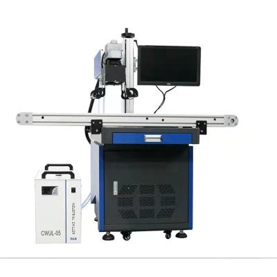 China VISION SYSTEM 3w 5w 8w 10w 15w Desktop CCD Camera Auto Visual Positioning UV Laser Marking Machine With Conveyor Belt for sale