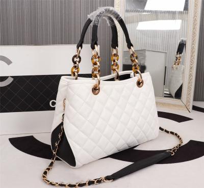 China High Quality Fashion Women Leather Retro Lady Casual Tote Solid Color Shoulder Bag Designer Famous Chain Handbags Female Large Capacity for sale