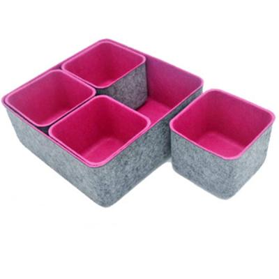 China Drawer Organizer Trays Desktop Organizer Bins Storage Box Viable Eco Friendly Felt Set for sale