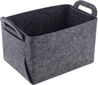 China Large Size Handmade Woven Felt Basket Laundry Storage Basket Felt Storage Bin Viable for sale