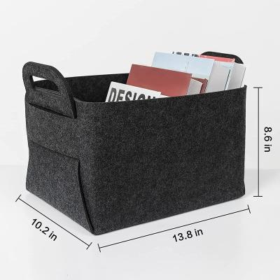 China Sustainable Fashional Felt Storage Basket Baby Toys Clothes Laundry Storage Basket for sale