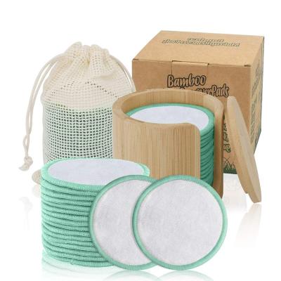 China Reusable Soft/Reusable Cotton Rounds Reusable Makeup Remover Pads 16 Pack Washable Laundry Bag Holder Bamboo Soft For All Skin Types for sale