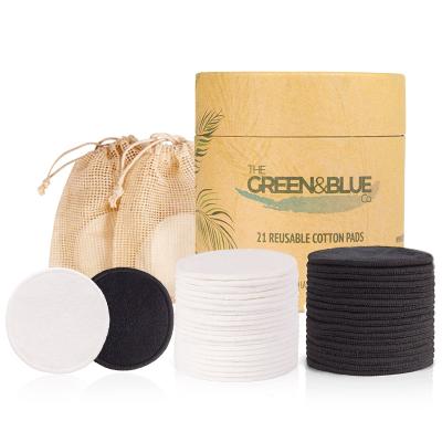 China Soft Reusable/Reusable Makeup Remover Pads With A Washable Laundry Bag And A Round Box For Storage Cotton Bamboo Material for sale