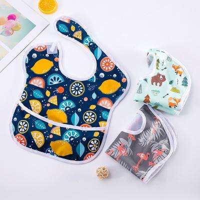 China Waterproof and Wipeable Fabric Antibacterial Custom Baby Feeding Bibs for Babies and Toddlers 6-24 Months for sale