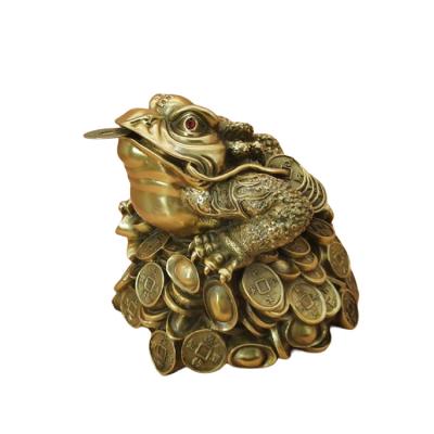 China China Traditional Chinese Culture Feng Shui Three Legged Toad Copper Statue For Bring Wealth for sale