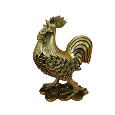 China China Feng Shui Rooster Copper Statue for Exorcism and Bring Wealth for sale