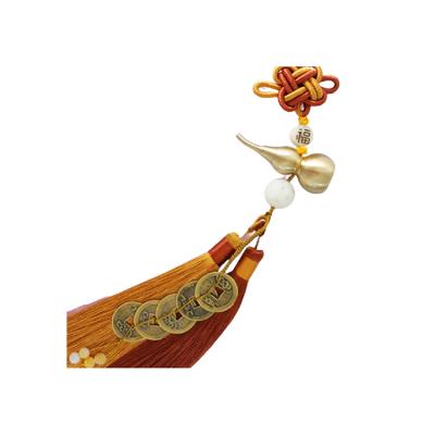 China China Feng Shui Ornament Pendant, Copper Gourd And Lucky Coins Of 5 Types Chinese Emperors For Exorcism for sale