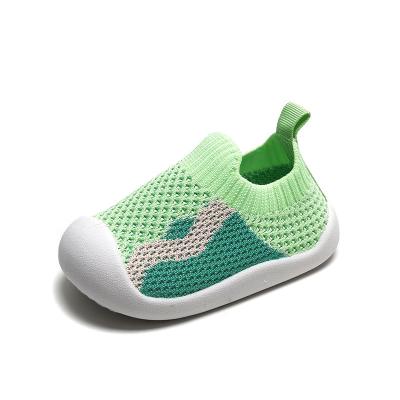 China New Baby 2022 Breathable Toddler Shoes Spring First-walking Sports Shoes Laceless Mesh Breathable Light Weight Trainers Non-slip Sole Soft for sale