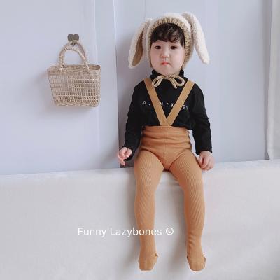 China Spring Breathable Autumn 0-2 Years Baby Knitted High Waist Tights With Suspender Pantyhose Infant Rompers Pants Pants LW001 for sale