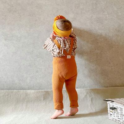 China Spring Breathable Autumn 0-2 Years Baby Knitted High Waist Leggings With Suspender Infant Rompers Pants Pants LW002 for sale