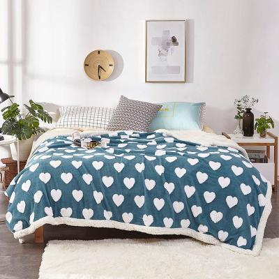 China Soft Jacquard Printed Gift Blanket Home Plush Winter Warm Luxury Large Cozy Blankets for sale