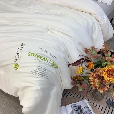 China Wholesale Soft High Quality Fiber Comforter Soybean Cotton Comforter Winter Comforter Custom Design for sale