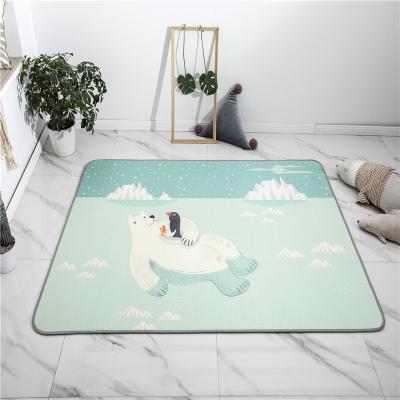 China Super soft and comfortable natural ice soft household silk rug printed cheap bathroom rug for sale