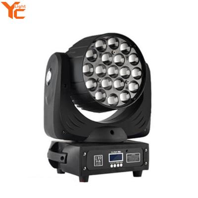 China Professional Hotel Stage Light 19X15W Led 4in1 Rgbw Wash Moving Head Light With Zoom for sale