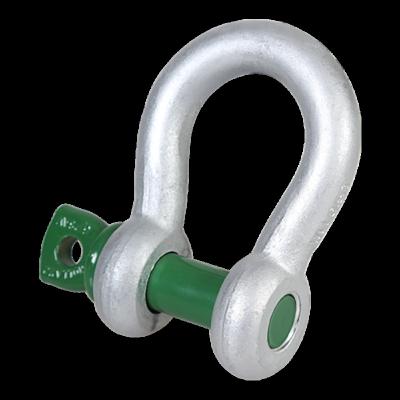 China Green Alloy Pin G4161 1 Ton Hot Dipped Galvanized Standard ALLOY STEEL Bow Shackle With Screw Collar Pin Connection Link for sale