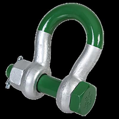 China Heavy Industry Green Pin G5263 5 Ton Hot Dipped Galvanized Grade 8 Alloy Steel Bow Shackle High Tensile With Safety Bolt Connection Link for sale