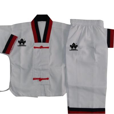 China Wholesale durable high quality wtf martial art training uniform dobok taekwondo uniform for kids for sale