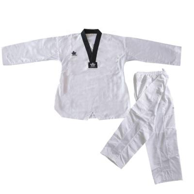 China Durable Black Neck Master Taekwondo Uniforms For Training And Competition for sale