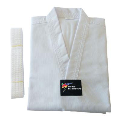 China Goods 2021 Hot Selling Taekwondo White V-neck TKD Uniform for sale