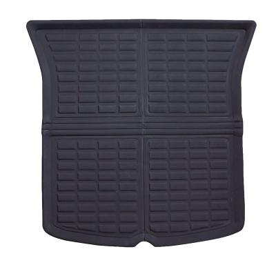 China Anti Skid / Waterproof / Easy Cleaned / Washable Tesla Model Y 3D Rear Car Trunk Mats Washable TPR Strip All-season Anti Slip Pad for sale