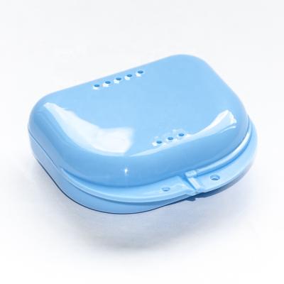 China Custom Plastic Plastic Dental Case Denture Box With Hole For Retainers for sale