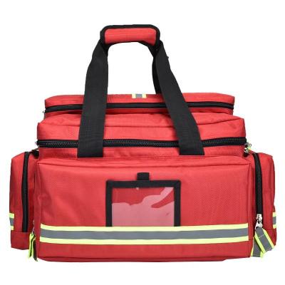 China Durable Nylon Red Middle Medical Tote With Rugged Zippers for sale