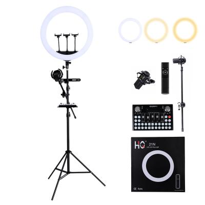 China ABS+PC AC85-265V Customized Clip Camera Mobile Phone 8inch Led Ring Light Kit For Video With MIC Holder for sale