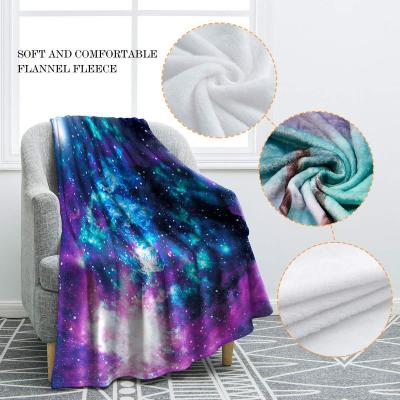 China Customized Anti-Static Photo Fleece Blanket Printed Comforter Flannel Blanket Starry Sky Blanket for sale